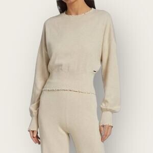 NWT | N:Philanthropy | Weylan Open Back Distressed Sweater | Canvas | Small